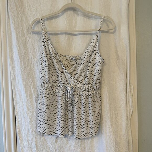 Abercrombie & Fitch Tops - Abercrombie & Fitch Large Sleeveless Babydoll Top Black White‎ Polka Dots Y2K